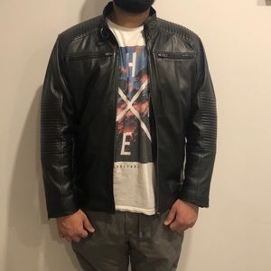 Leather jacket- dark brown/ black